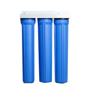 Carcasa de filtro de agua de plástico de triple etapa para uso de cartucho estándar de 20"