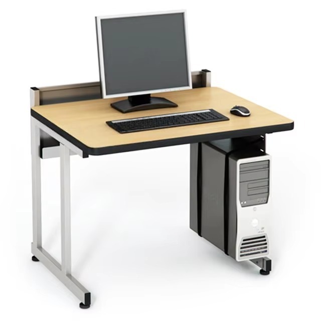 Hot Sale Wood School Computer Desk with Keyboard for Classroom Student Use