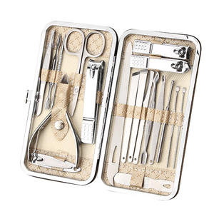 Juego Profesional de <span class=keywords><strong>Manicura</strong></span> y Pedicura de 19 Piezas, Cortaúñas y Herramientas de Acero Inoxidable, Kit Portátil para el Cuidado de las Uñas de los Pies - Product Image 3