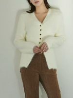 2026 Cardigan Coréen pour Femme, Coupe Slim, Longue Manches, en Maille Tricotée au Crochet, Style Ample et Moelleux, Uni
