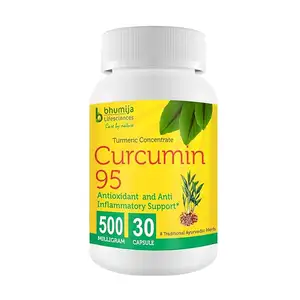 Bhumija Lifesciences Curcumine avec Piper Nigram Curcuma Longa Soutien Antioxydant et Anti-Inflammatoire 30 Capsules 500mg