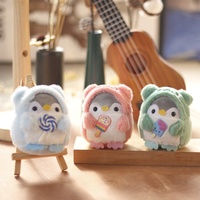 Vente en gros de petits animaux en peluche pingouin porte-clés en peluche mini pingouin Kawaii porte-clés sac à dos breloque décoration pendentif