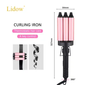 Hair Curler 3 Barrel Curling Iron Wand Crimper Heat Up Quickly Hair Waver Curler Triple Barrel Hair Curler