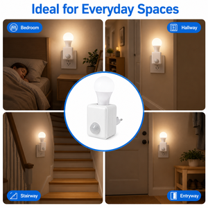 Adaptateur de douille E27 intelligent avec capteur de mouvement radar 5.8G, support de lampe à activation automatique par détection de mouvement pour couloir, escalier, chambre - Product Image 2