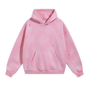 Personnalisable automne et hiver sur le nouveau 360GRAMS Spray Monkey Washed Do Old Cut Ragged Hole Sweat à capuche rembourré Spray Monkey Sweater - Product Image 5