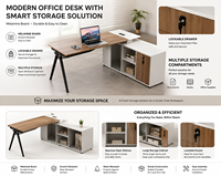 Ensemble de bureau et chaise extensible en mélamine de luxe, mobilier de bureau en forme de L au design moderne pour la maison et la chambre