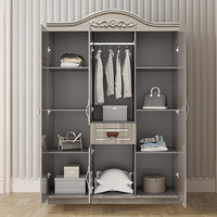 Armoire de chambre à coucher en bois de haute qualité, 3 portes, avec placards en plastique, design armoire de chambre 1,5 m en MDF
