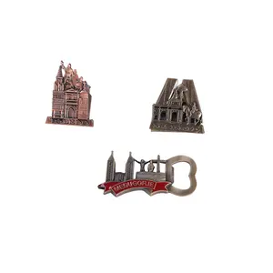 World City Souvenir Paris Madrid Custom Shape Relief Coloring Fridge Magnet Metal Engraved 3D Tourist Souvenir