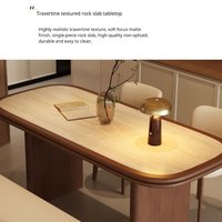 Table à manger longue en pierre frittée de style rétro américain de haute qualité, vente directe d'usine, table à manger haut de gamme pour hôtel et gîte pour 6 personnes