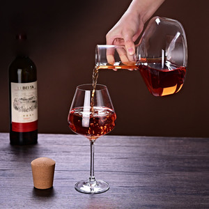 <span class=keywords><strong>Carafe</strong></span> à vin en verre transparent avec bouchon en liège naturel, sans plomb, pour vin rouge et whisky - Product Image 3