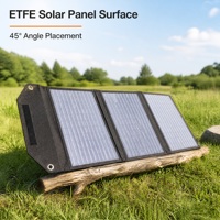 Caricatore Solare Portatile Pieghevole da 30W in Silicio Monocristallino, Design Impermeabile e Leggero per Campeggio e Dispositivi Mobili