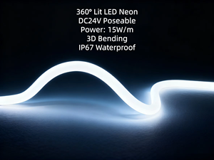 Flexible 360 °   Néon LED 3D flexible IP67 étanche DC24V 25mm pour intérieur extérieur bar maison spa café cinéma salle éclairage néon - Product Image 1