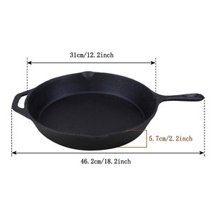 Sartén de <span class=keywords><strong>Hierro</strong></span> Fundido de 12 Pulgadas <span class=keywords><strong>con</strong></span> Doble Asa, Resistente al Óxido, Pre-Sazonada, Utensilio de Cocina Versátil - Product Image 2