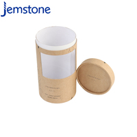 Boîte d'emballage cylindrique en carton kraft écologique jetable personnalisée avec fenêtre transparente en PVC pour vêtements et thé