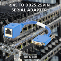 Adaptateur de console série RJ45 femelle vers DB25 25 broches, connecteur convertisseur RS232 PCM-KW-629 8P8C, plaqué or cuivre