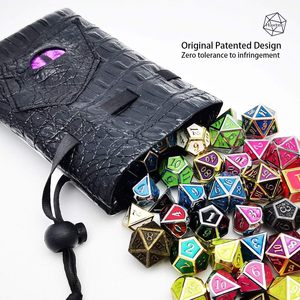 Pochette à dés Haxtec Dragon, petite pochette de rangement en cuir PU avec cordon de serrage, sac à monnaie, dragons aux yeux violets, pochette à dés cadeau avec cordon de serrage - Product Image 3