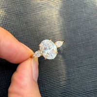 Bague de fiançailles et de mariage en or 18 carats pour homme et femme, avec diamant Moissanite VVS D