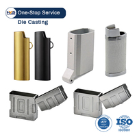 Boîtier de briquet en alliage de zinc électroplaqué poli miroir, moulé sous pression, personnalisé OEM, en zamac de précision