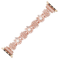 Bracelet tressé entièrement serti de diamants pour Apple Watch Series 9 & Ultra 38/41/42/44/45mm – Bracelets de luxe à boucle ardillon