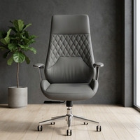 Chaise de bureau de direction en cuir pivotante contemporaine, réglable en hauteur, personnalisable pour usage commercial, vente en gros