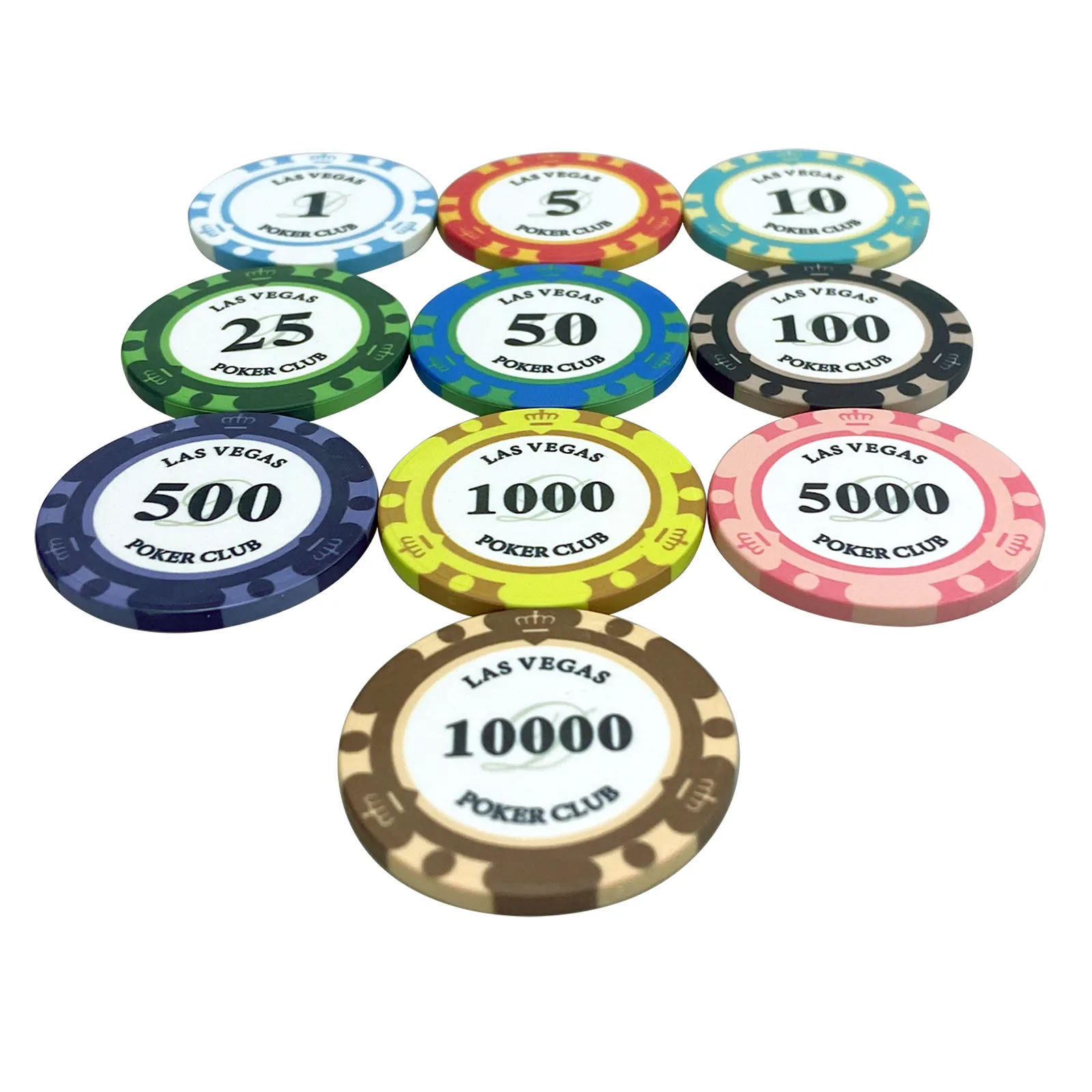 Gokken Game Gepersonaliseerde Keramische Poker Chips Sector Chips Met Waarde In Grootte 39Mm * 3.5Mm Van 10G poker Chips