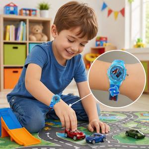 Reloj <span class=keywords><strong>Infantil</strong></span> de Silicona con Diseño de Coche, Moderno y Genial, para Niños Pequeños, 2024 - Product Image 2