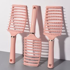 Fashion Simple Curved Vented <b>Detangling</b> Hair <b>Brush</b> Custom Logo Wet and Dry Massage Hairbrush Salon Hairdressing Tools - Product Image 1