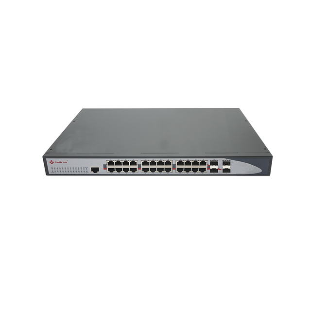 10G Gigabit Layer 3 Managed Ethernet Switch 10/100/10000Mbps 28 Port RJ45 Rack Mount Network Switch SFP Fiber VLAN L3 Desktop