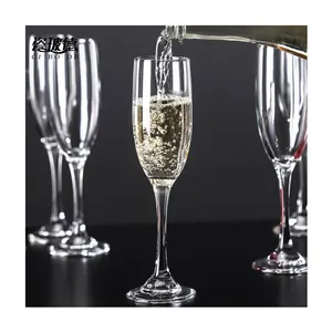 Groothandel Goedkope Custom Logo Wedding Drinken Sublimatie Champagne Tumbler Fluiten Glazen Set Bekers Cristal Champagne Glazen