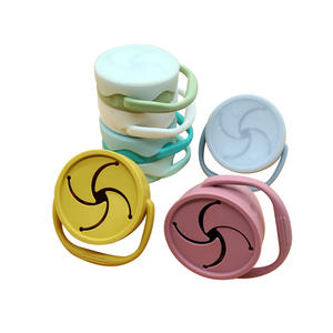 Hot Sale Food Grade Collapsible Silicone Baby Children Snack <b>Cup</b> With Transparent <b>Cover</b> Handle - Product Image 4