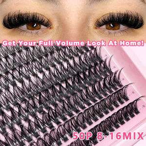 <span class=keywords><strong>Cils</strong></span> semi-artisanaux 12 rangées, à auto-greffage, DIY, en grappe dense segmentée, 30D 40D 60D 80D 100D, style européen-américain pour le commerce extérieur - Product Image 2