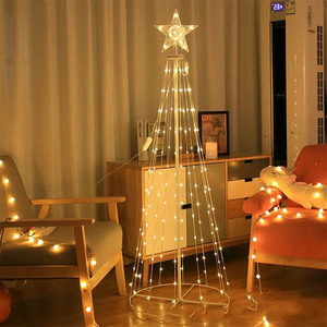 Cono lumineux pour décoration de Noël, basse tension, couleur blanc givré, 1,2 m ; idéal pour embellir les arbres et créer une ambiance - Product Image 2