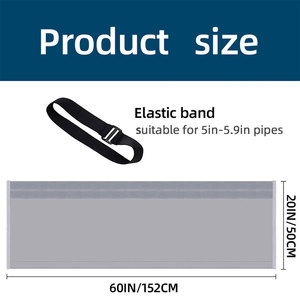 Guaina isolante elastica in poliestere/nylon per condizionatore d'aria portatile, adatta a tubi di scarico da 5/5,9 pollici di diametro, con chiusura a strappo regolabile in 3 posizioni - Product Image 5