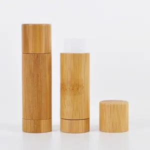 Vente en gros Nouveau design Tubes vides de baume à lèvres en bambou Diy Tubes de baume à lèvres pour baume à lèvres