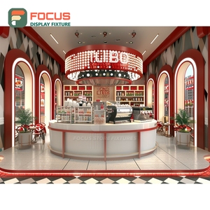 Exhibidor de Café Profesional, Estante Alto Abierto, Madera Mate, Exhibidor de Mercancía para Cafetería - Product Image 3