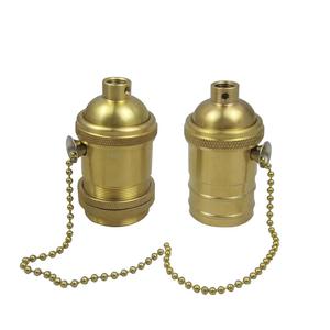 <b>E27</b> Brass <b>Lamp</b> <b>Holder</b> With Pull Chain Switch For Pendant Lighting - Product Image 1