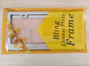 Marco de placa de matrícula brillante de color púrpura, soporte de placa de matrícula de diamantes de imitación de acero inoxidable, marco de placa de matrícula de cristal brillante - Product Image 6