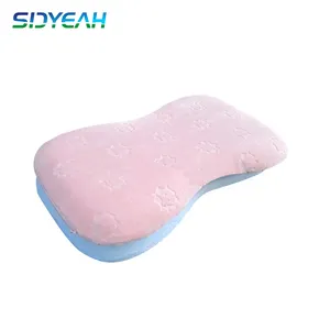 Cubierta de terciopelo bebé ergonómico almohada de cabeza plana bebé ocioso en forma cóncava de bebé de bambú almohada