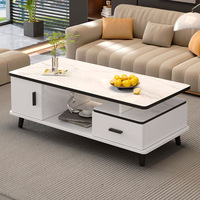 Ensemble table basse carrée en verre multifonctionnelle et meuble TV - Style européen moderne et minimaliste pour salon, idéal pour les petits espaces