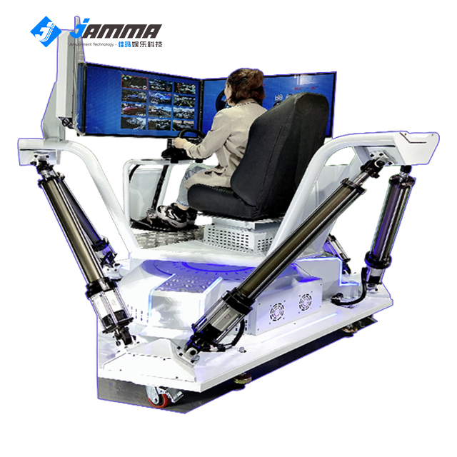 6 DOF Dynamic Platform 3 Screens Racing Car Simulator Real Scene Various Games Simulate Real Scene Track Amusement Park