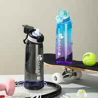 Bouteille d'eau Tritan+PP anti-fuite avec paille, couvercle à ouverture rapide, options de parfum, sans odeur, sûre pour la randonnée, le camping et les activités de plein air