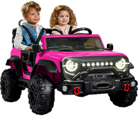 Voiture électrique pour enfants Muse Origin 24V 2 places, alimentée par batterie, avec capacité de 132 lb, contrôle parental, lumières LED, rose vif, ABS