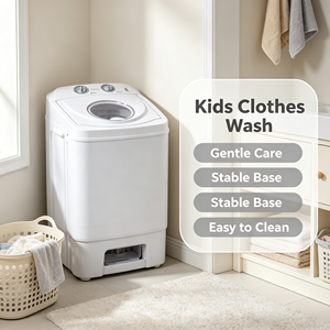 Lavadora Portátil Semiautomática Individual al por Mayor, 400W, Capacidad de Lavado de 7KG, Tamaño Portátil, Ideal para Espacios Pequeños - Product Image 3