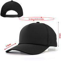 Hoge kwaliteit performance baseball pet waterdicht 5 panel custom lederen patch logo lasergesneden geperforeerd mesh trucker golf pet