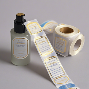 <span class=keywords><strong>Rouleau</strong></span> d'étiquette privée or auto-adhésif d'autocollant étanche personnalisé pour bouteille de parfum de pot cosmétique - Product Image 6