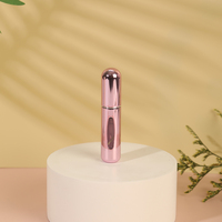 Flacon de voyage portable en métal de 5 ml avec sous-flacon et couvercle en plastique, couleur aluminium, pour parfums et lotions
