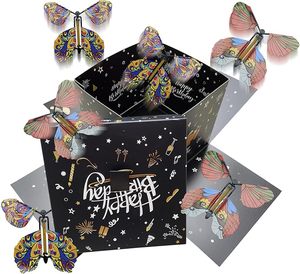 Boîte <span class=keywords><strong>cadeau</strong></span> personnalisée avec explosion de papillons volants, emballage <span class=keywords><strong>cadeau</strong></span> créatif pour anniversaire, mariage, Saint-Valentin - Product Image 4