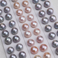 Vente directe usine Perles de culture d'eau douce naturelles 4A, couleur brillante, demi-percées, en forme de disque, perles lâches pour boucles d'oreilles et bijoux