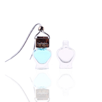 Bouteille de parfum de voiture Bouteille de parfum en verre multifonctionnelle en forme de cœur Exquisite 5ml 9ml 13ml Diffuseur de désodorisant de voiture avec joint à bouchon à vis