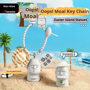LLavero de Anime al por mayor genuino Oh My Moai muñeca bolsa colgante pequeño regalo mosquetón para parejas accesorio llavero personalizado llavero - Product Image 2